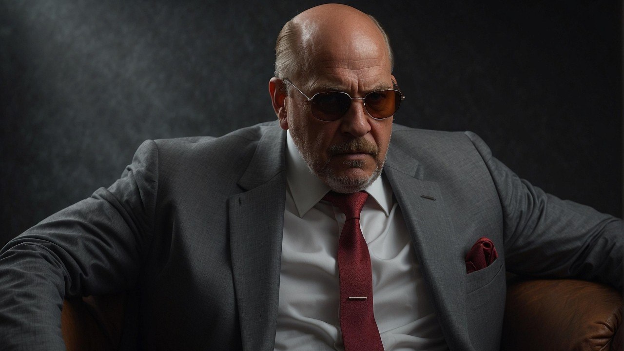 Professional man in suit and sunglasses representing tax strategy and business savvy