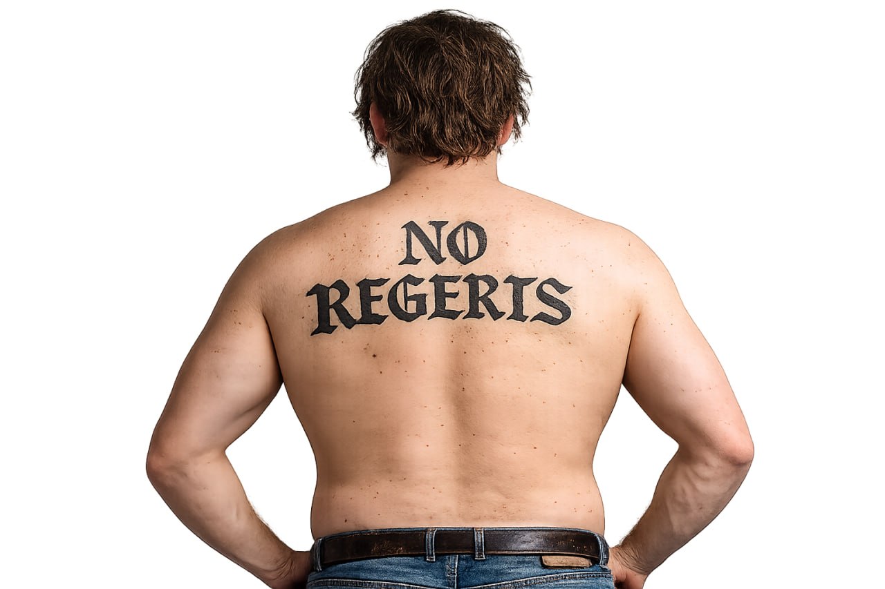 No Regerts tattoo