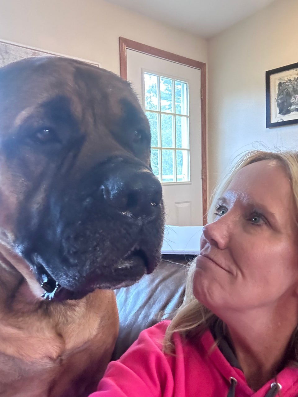 Shawna with cute dog moment
